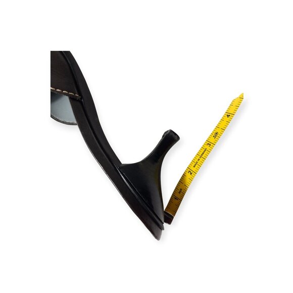 BCBGirls Brown Pointed Toe Kitten Heel Loafer Mules With Buckle Detail SZ 7.5 - Picture 8 of 14